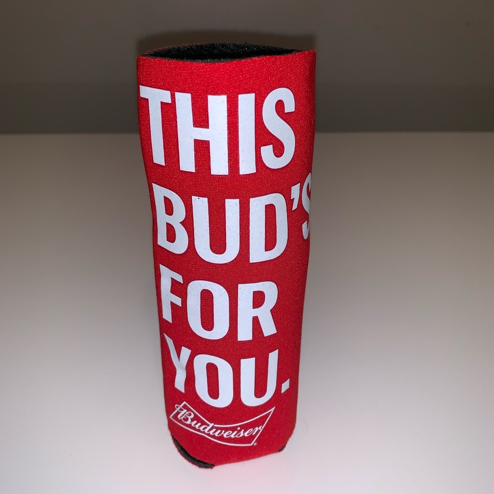 Budweiser | Beer Bottle Red and White Koozie